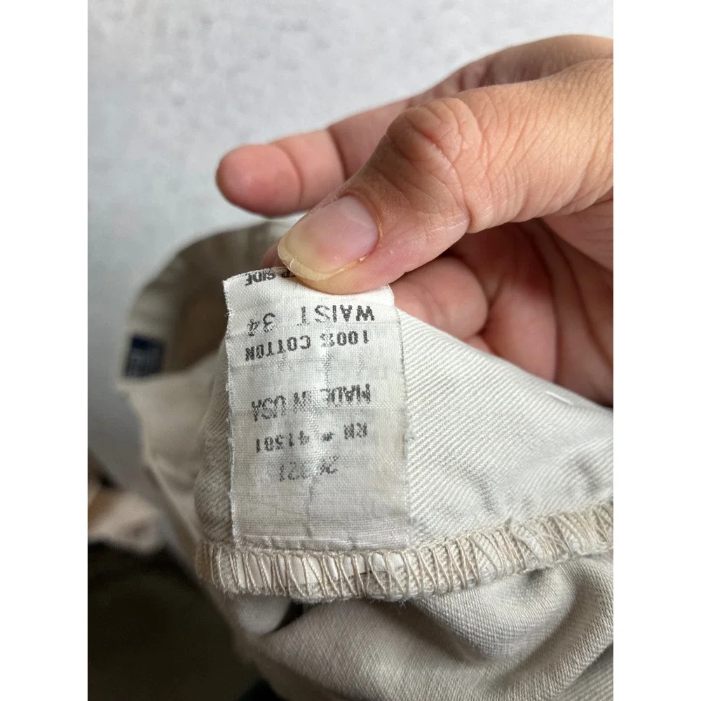 Polo Ralph Lauren Andrew Shorts Mens 34 Tan Beige Pleated Chino Cotton USA 90s